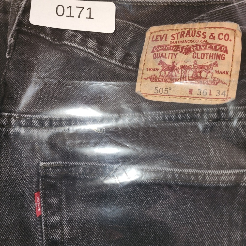 Levi 505 Men's 36x34 Straight Leg Black Jeans - Picture 10 of 10